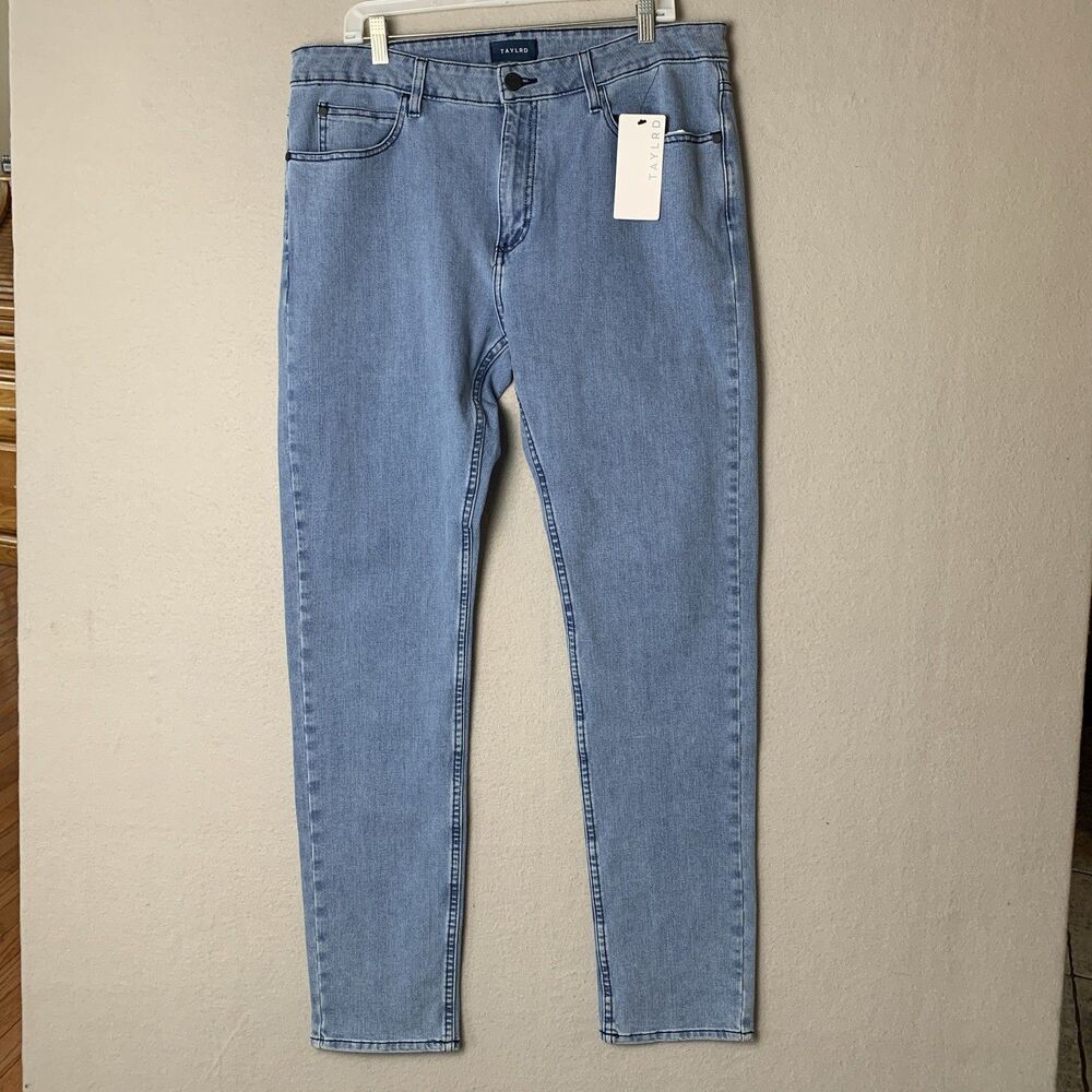 TAYLRD Jeans Mens Size 36x34 Blue Taylrd Fit Straight Preppy Casual Chore NWT